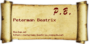Peterman Beatrix névjegykártya