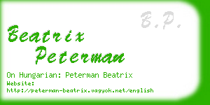 beatrix peterman business card